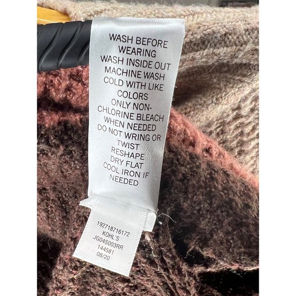 So sweater women’s size large turtleneck pull over nautical warm brown stripes h - Picture 8 of 8